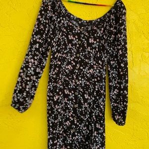 Black floral dress
